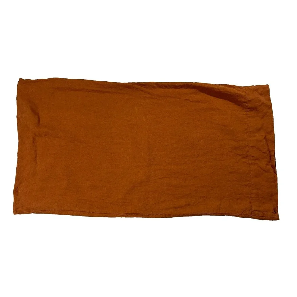 Quince 100% Linen King Size Pillow Case Burnt Orange Extra Long Quiet Luxury